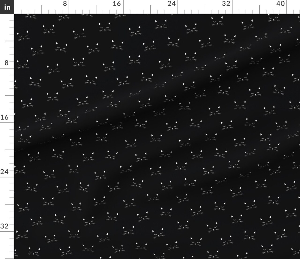 Various Fabrics by the Yard or Fat Quarter Cats Black Cat Animal White Kids Gender Neutral Fauna Toddler Dark Custom Printed Fabric by Spoonflower 6303118